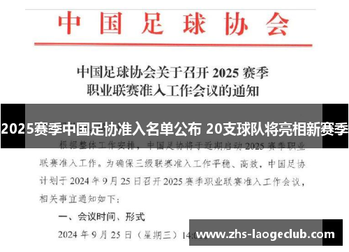 2025赛季中国足协准入名单公布 20支球队将亮相新赛季