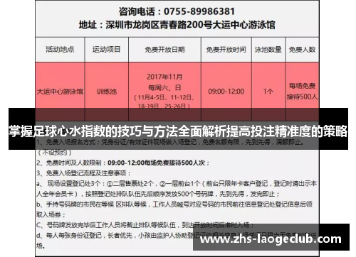 掌握足球心水指数的技巧与方法全面解析提高投注精准度的策略